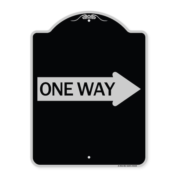Signmission One Way With Right Arrow Heavy-Gauge Aluminum Architectural Sign, 24" x 18", BS-1824-24384 A-DES-BS-1824-24384 - main